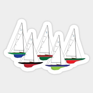 Dragon Class Sailboats Racing Sticker